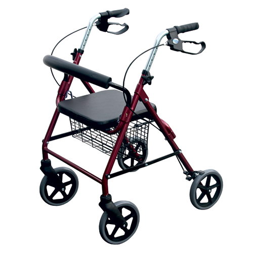 Kozee 4 Wheel Rollator Style 2 (underseat basket) - Ruby