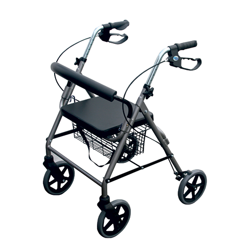 Kozee 4 Wheel Rollator Style 2 (underseat basket) - Titanium